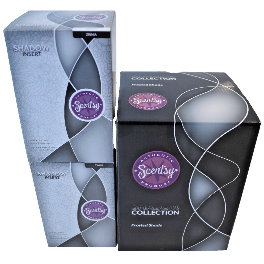Scentsy Frosted Shade Shadow Collection Bronze Base Wax Warmer 2 Inserts NIB